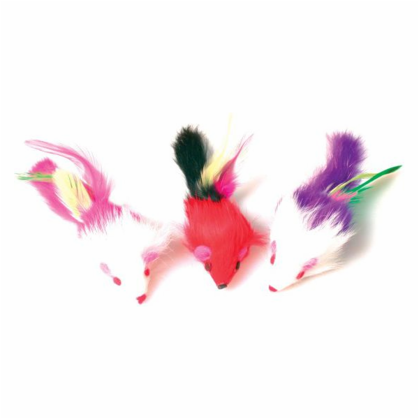 Hračka pro kočky Zolux FEATHER MICE, různé barvy