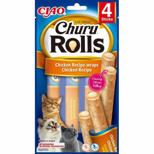Churu Cat Rolls Chicken wraps&Chicken cream 4x10g