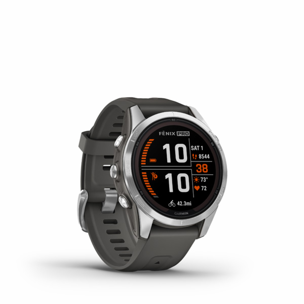 Garmin fenix7S Pro – Solar Edition, Silver / Black Band