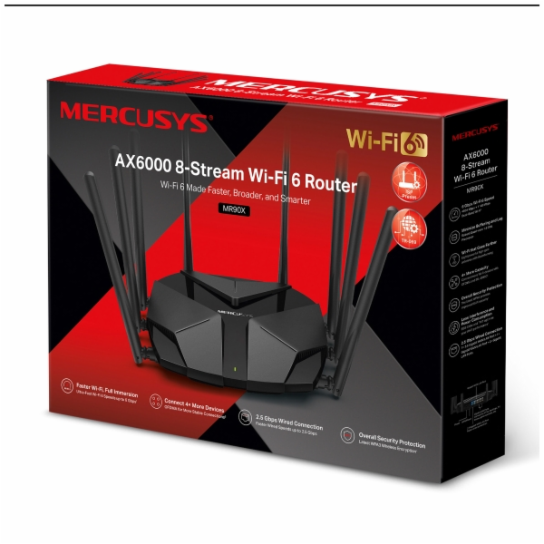 MERCUSYS MR90X WiFi6 router (AX6000,2,4GHz/5GHz, 1x2,5GbE...