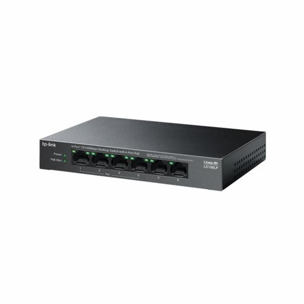 TP-Link LiteWave switch LS106LP (6x100Mb/s, 4xPoE, 41W, f...