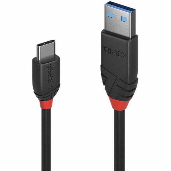 Lindy USB 3.2 Gen 2 kabel, USB-A samec > USB-C samec, černý