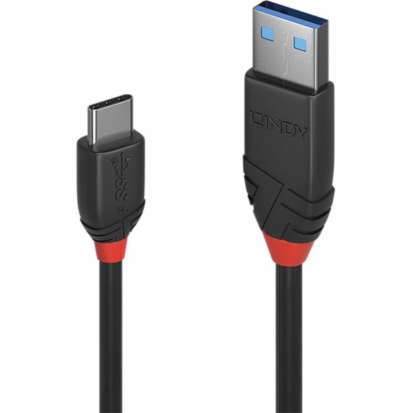 Lindy USB 3.2 Gen 2 kabel Black Line, USB-A samec > USB-C...