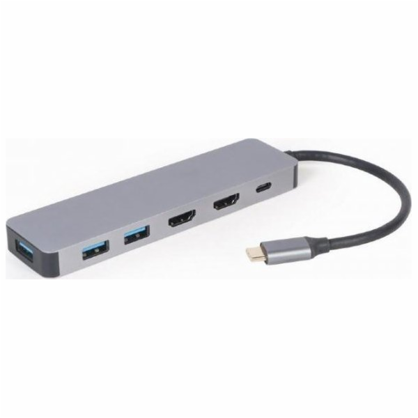 Rozbočovač USB-C USB-C PD Adaptér HDMI x2 USB 3.0 x3