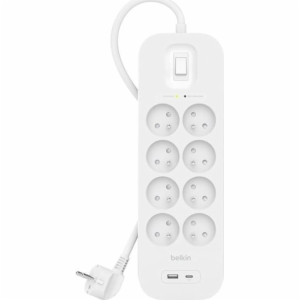 Belkin Power Strip SurgePlus 8xFR 1xUSB-A 1xUSB-C 900J 2M...