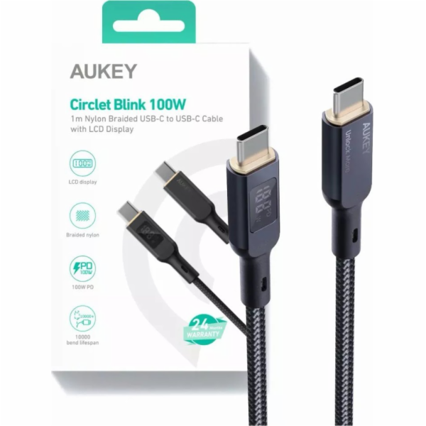 CB-MCC102 nylon USB C - USB C kabel | LED | 1,8 m | 5A | ...
