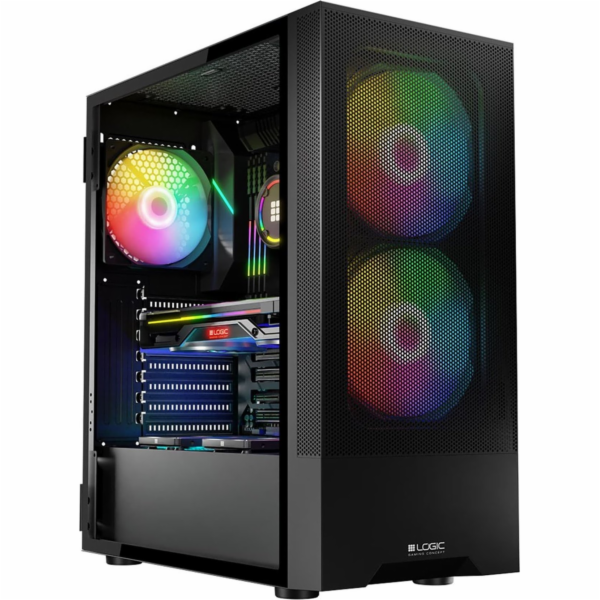 Počítačová skříň Arya ARGB USB 3.0 Midi Tower Black