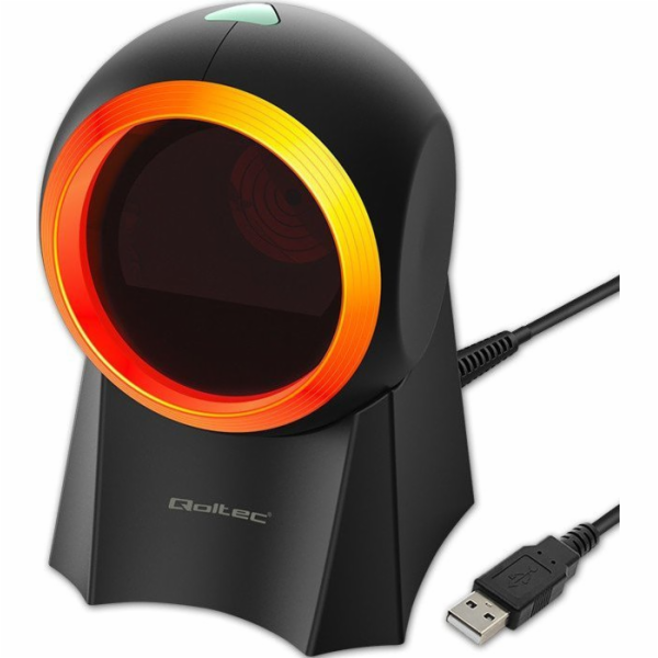 Qoltec 50857 Drátová stolní čtečka čárových kódů 1D, 2D