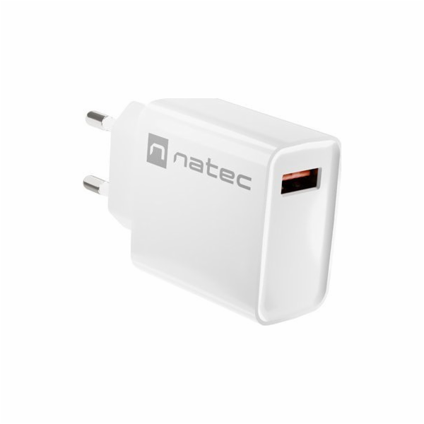 Ribera 1x USB-A 18W nástěnná nabíječka, bílá