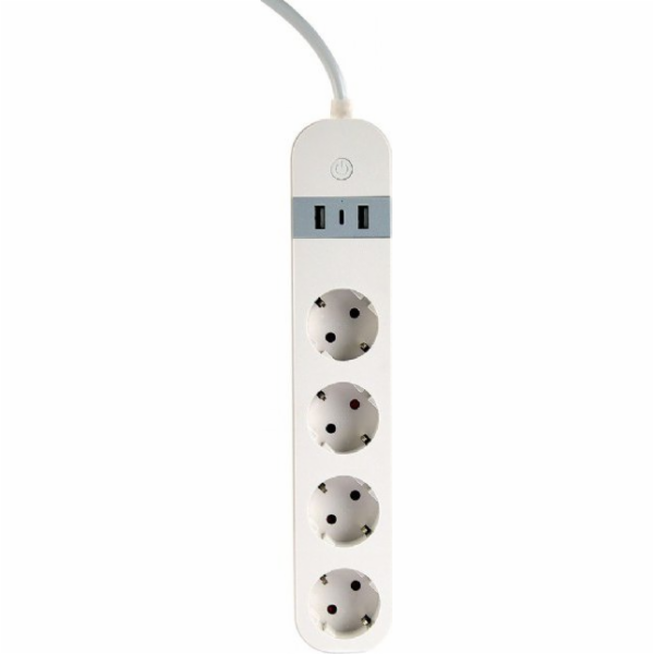 Chytrá napájecí lišta Tuya 4xDE 2xUSB-A 1xUSB-C Bílá