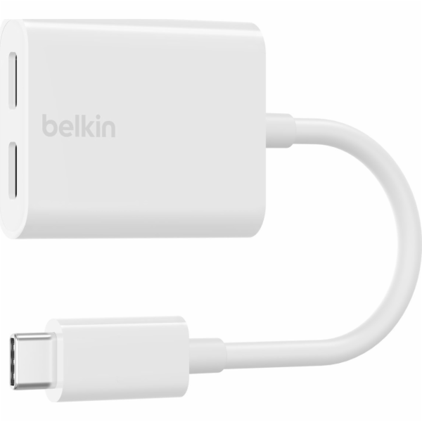 Duální USB-C Audio + Charge adaptér Rockstar bílý
