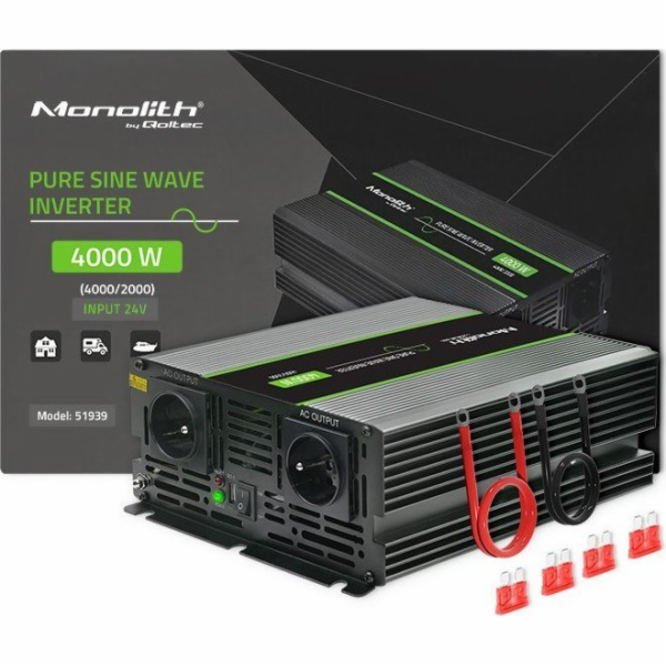 Qoltec měnič Monolith měnič napětí | 2000W | 4000W | 24V ...