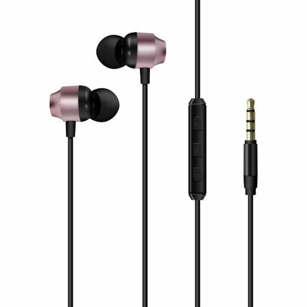 Kabelová sluchátka s 3,5 mm jackem, růžová a černá