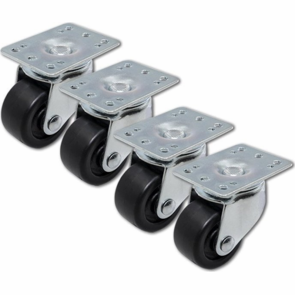 Qoltec Sada koleček bez brzdy pro RACK skříně | 4 ks.