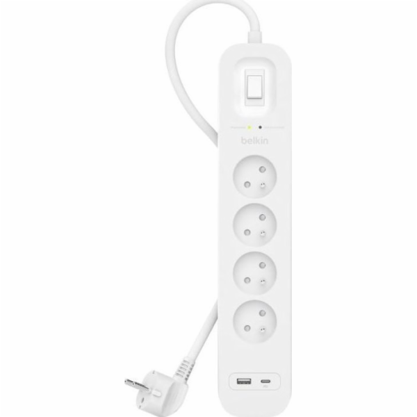SurgePlus 4xFR 1xUSB-A 1xUSB-C 525J 2M přepěťová ochrana