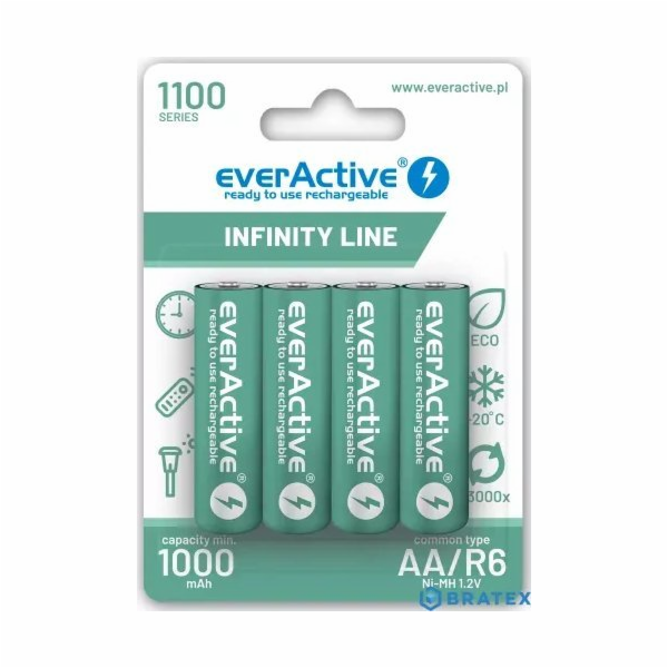 EverActive Nabíjecí baterie R6/AA 1100 mAH, blistr 4 ks. ...