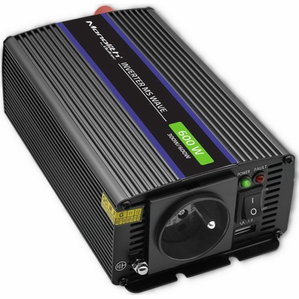 Monolith 600 MS Wave měnič napětí | 12V až 230V | 300/600...