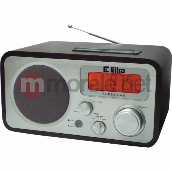 Rádio KORMORAN FM/LW USB hnědé
