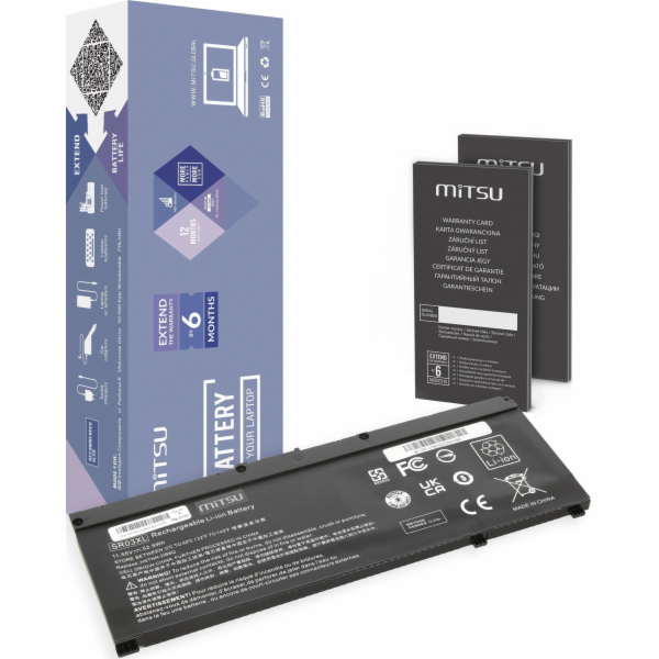 Baterie Mitsu SR03XL Baterie pro HP Gaming 15 17 Omen 15-DC