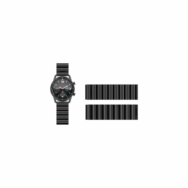 Aligator kovový řemínek 22mm, černý