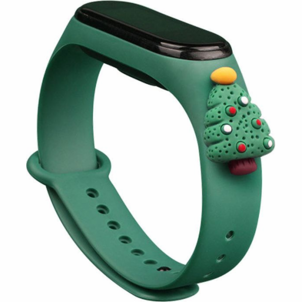 Hurtel vánoční náramek pro Xiaomi Mi Band 3/4 tmavě zelen...