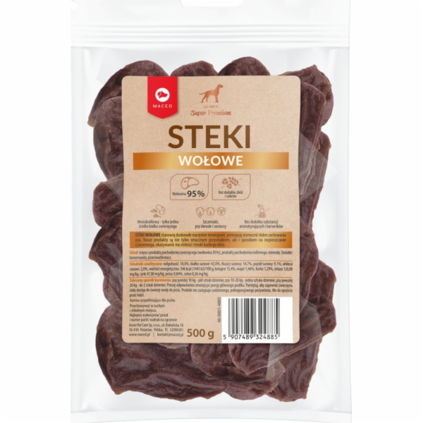 MACED Beef steaks - Dog treat - 500g