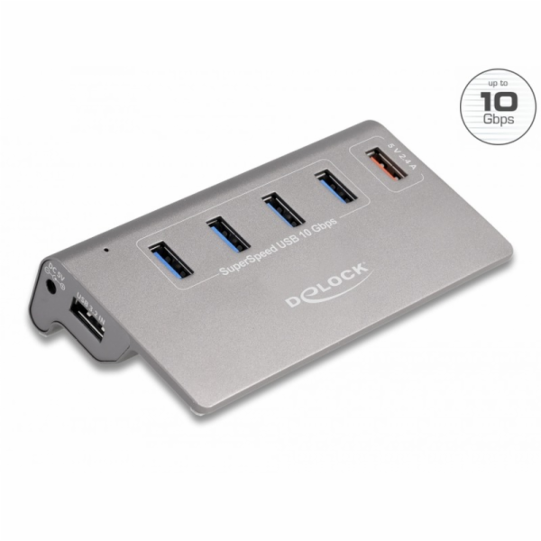 Delock USB 10 Gbps Hub mit 4 USB Typ-A Ports + 1 Schnelll...