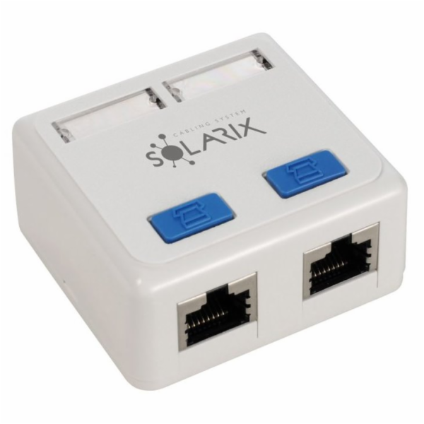 Solarix Zásuvka CAT5E STP 2 x RJ45 na omítku bílá SX288-5...