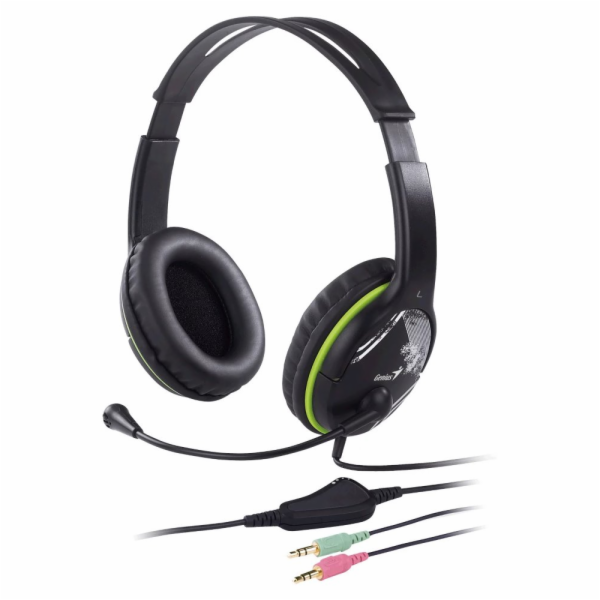 GENIUS sluchátka s mikrofonem HS-400A, černozelená