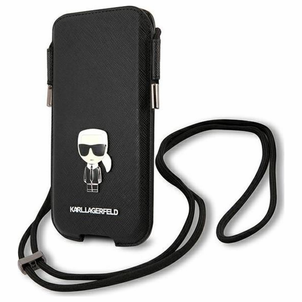 Karl Lagerfeld Saffiano Metal Logo PU Pouch S/M Black Sty...