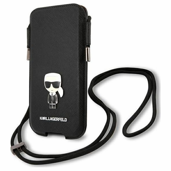 Karl Lagerfeld Saffiano Metal Logo PU Pouch L Black Stylo...