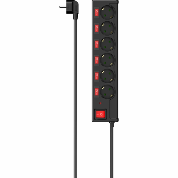 Hama Multiple Socket 6-fold blck individually switchable ...