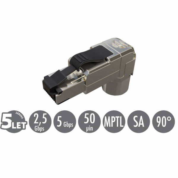 Konektor MPTL 90° RJ45 CAT5E STP samořezný SXRJ45-5E-STP-...