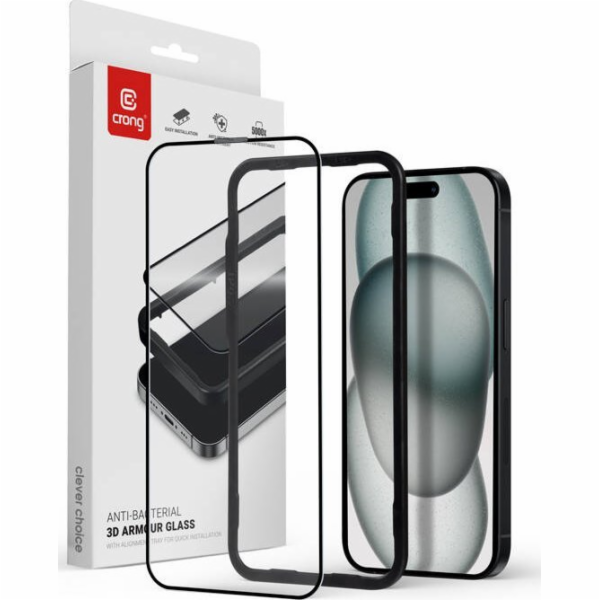 Tvrzené sklo Crong 9H pro celý displej iPhonu 15