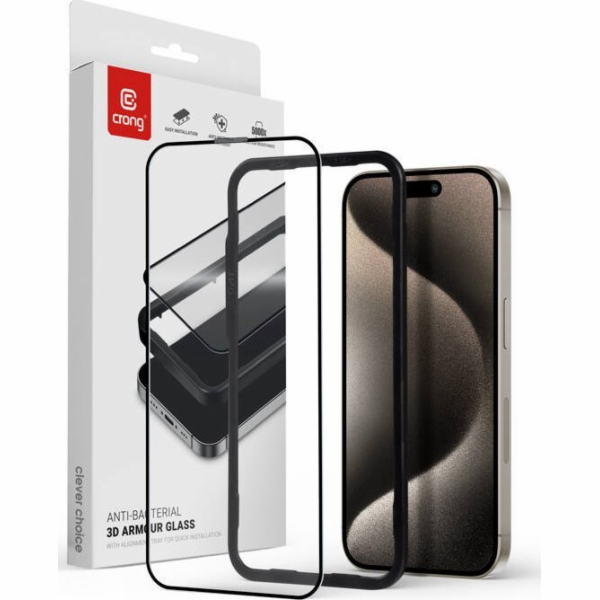 Tvrzené sklo Crong 9H pro celý displej iPhonu 15 Pro