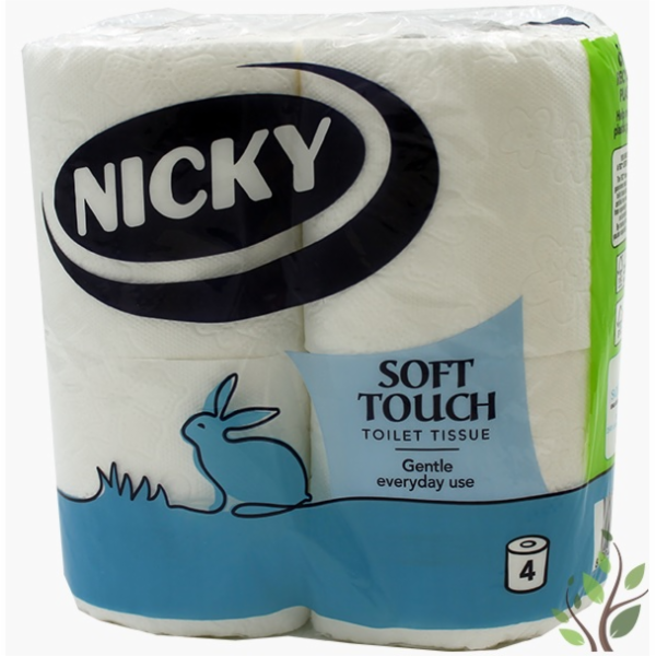 Papír toaletní 2 vrstvý Nicky Soft Touch 4 ks