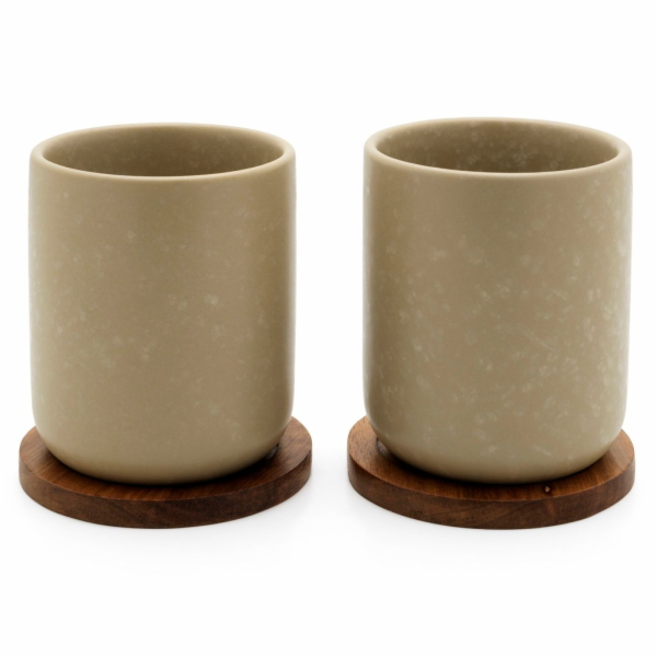 Bredemeijer Teebecher Umea 200ml beige with coaster142025