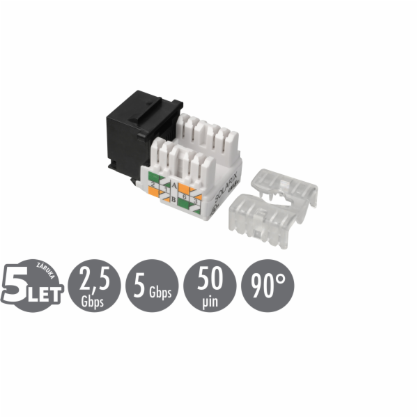 Zařezávací keystone Solarix CAT5E UTP svorkovnice 90° SXK...
