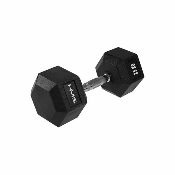 HMS Dumbbell Hex Pro černo-stříbrná 25 kg (17-66-121)