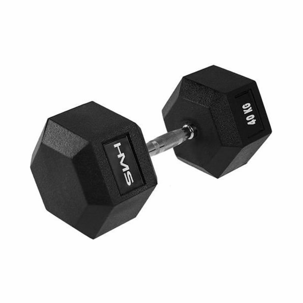Pogumovaná činka HMS Hex Pro 1 x 40 kg