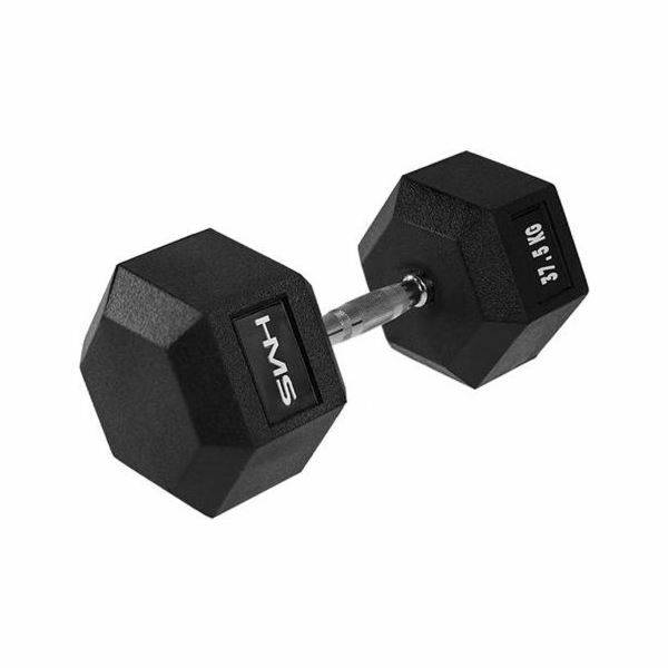 Pogumovaná činka HMS Hex Pro 1 x 37,5 kg