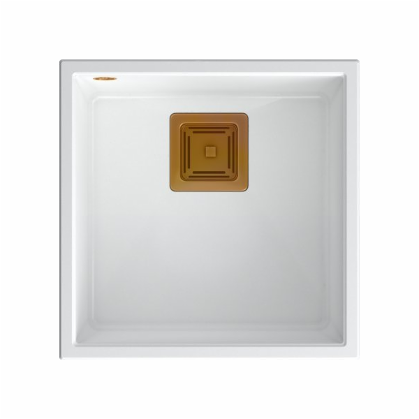 Dřez Quadron DAVID 40 GraniteQ bílá/měděné prvky