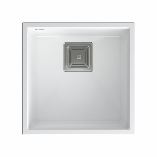 Dřez Quadron DAVID 40 GraniteQ bílá/ocelové prvky