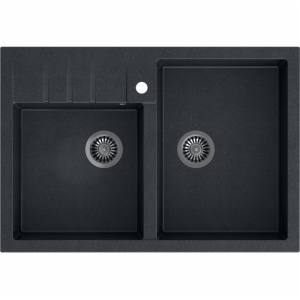 Dřez Quadron BILL 120 GraniteQ černý diamant/ocelové prvky