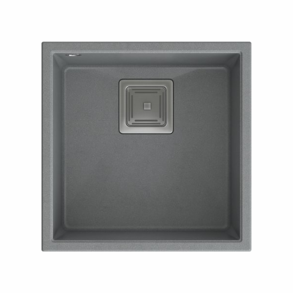 Dřez Quadron DAVID 40 GraniteQ, stříbrný kámen/ocelové prvky