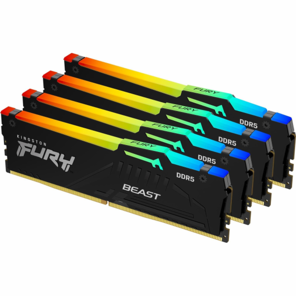 DDR5 Fury Beast RGB paměť 128GB (4*32GB)/5200 CL40 černá