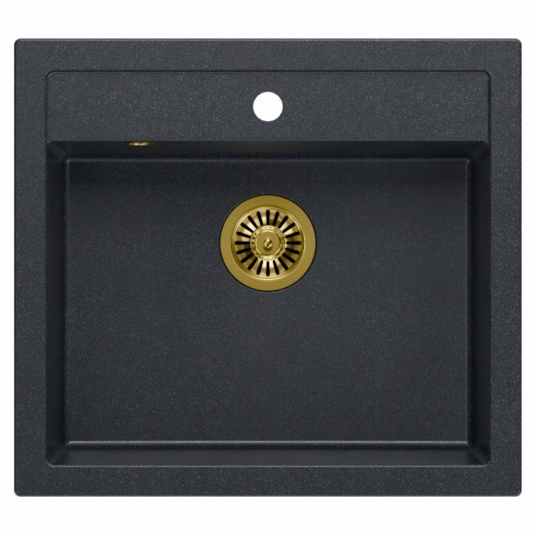 Dřez Quadron BILL 110 GraniteQ černý diamant/zlaté prvky