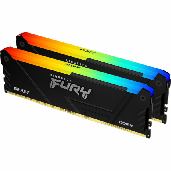 Paměť Kingston Fury Beast RGB, DDR4, 64 GB, 3600 MHz, CL1...