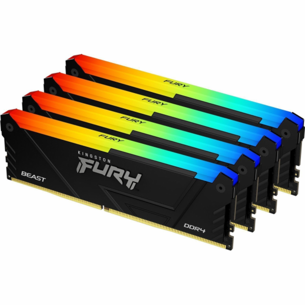 Paměť Kingston Fury Beast RGB, DDR4, 64 GB, 3200 MHz, CL1...
