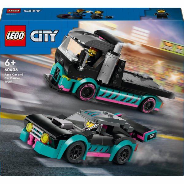 LEGO 60406 City Car Transporter se závodním autem, staveb...